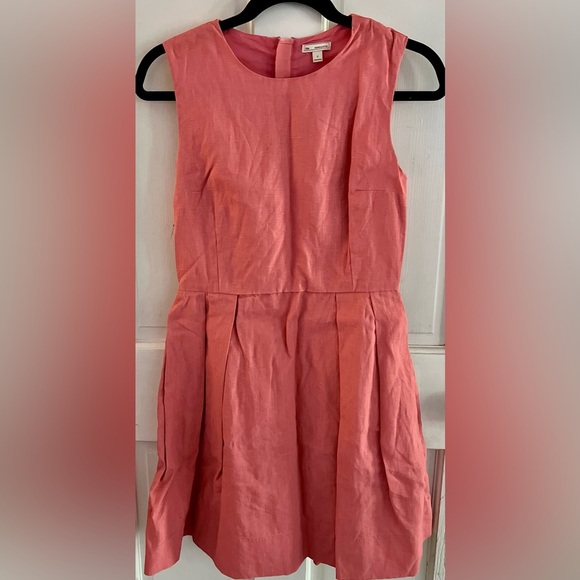 GAP Fit and Flare Coral/Pink Linen Sleeveless Dress, Size S - Picture 5 of 9